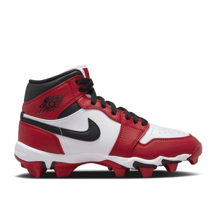 ナイキ エアジョーダン Air Jordan 【 Jordan 1 Mid Cleat Gs 'Chicago' Youth White/Black/Gym Red 】 ミッド ジュニア キッズ 白色 ホワイト 黒色 ブラック Red 赤・レッド|スニケス