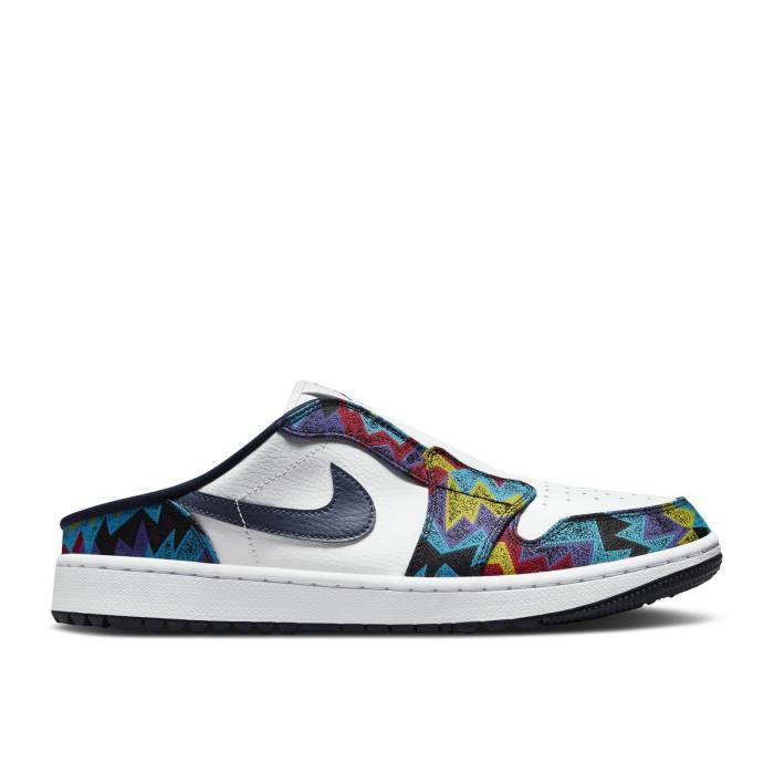 ナイキ エアジョーダン Air Jordan 【 Jordan 1 Mule Golf \u0027Nothing But Net\u0027 Men White/Obsidian/Speed Yellow/University Red/Grape Ice/Blue Orbit 】 golf ゴルフ メンズ 白いこと 白いこと Speed す早さ yellow 黄味がかった・黄色 Red