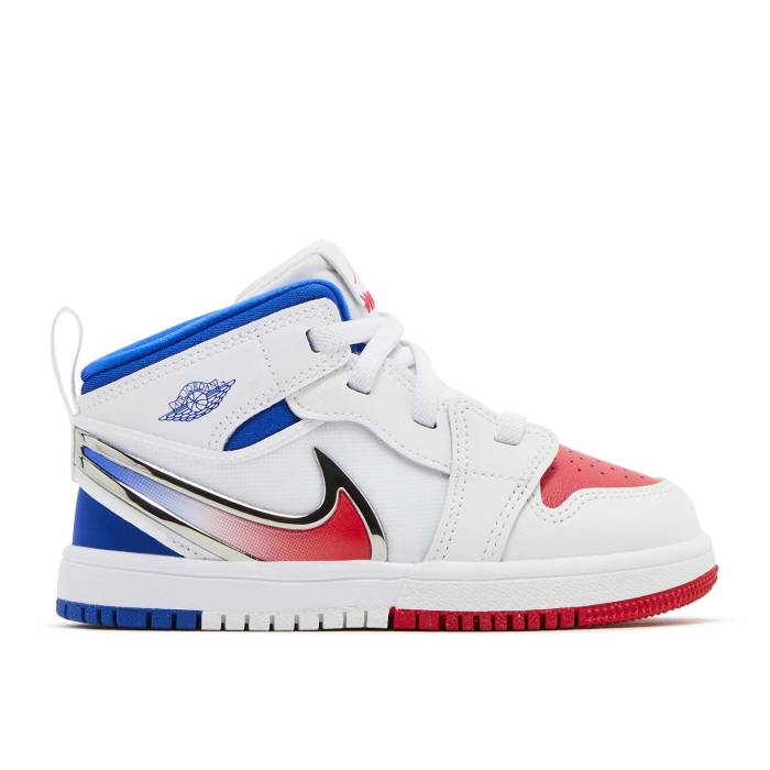 ナイキ エアジョーダン Air Jordan 【 Jordan 1 Mid Rm Easyon Td \u0027White Racer Blue Red\u0027 Infant White/Racer Blue/Siren Red 】 ミッド 青み 青色 もの言う花 白いこと 白いこと 青み 青色 Red 赤・赤いこと