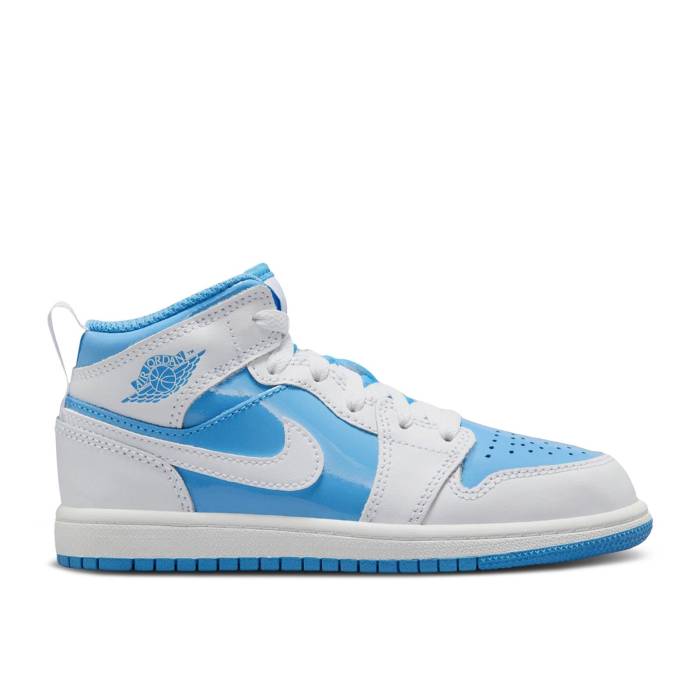 ナイキ エアジョーダン Air Jordan 【 Jordan 1 Mid Ps \u0027Legend Blue\u0027 Youth White/Legend Blue 】 ミッド 御坊っちゃん キッズ 白いこと 白いこと Legend 先祖伝承 青碧 青色 キッズ・ベビー・マタニティ-靴-キッズファッション