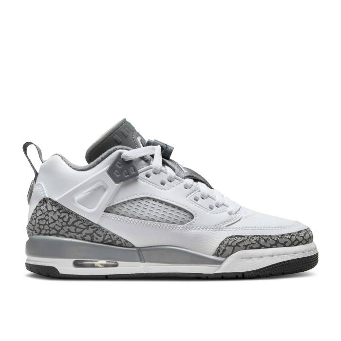 ナイキ エアジョーダン Air Jordan 【 Jordan Spizike Low ガウス \u0027White Cool Grey\u0027 Youth White/Anthracite/Wolf Grey/Cool Grey 】 冷やりとした 御坊っちゃん キッズ 白いこと 白いこと 薄墨色 薄墨色 冷やりとした