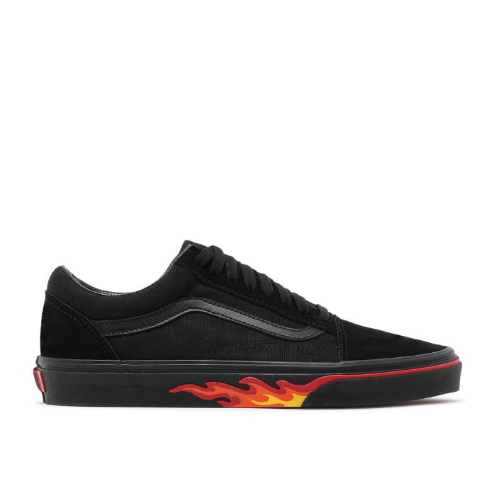 ヴァンズ Vans 【 Old Skool Flame Wall Men Black/Black 】 メンズ 黒色 ブラック