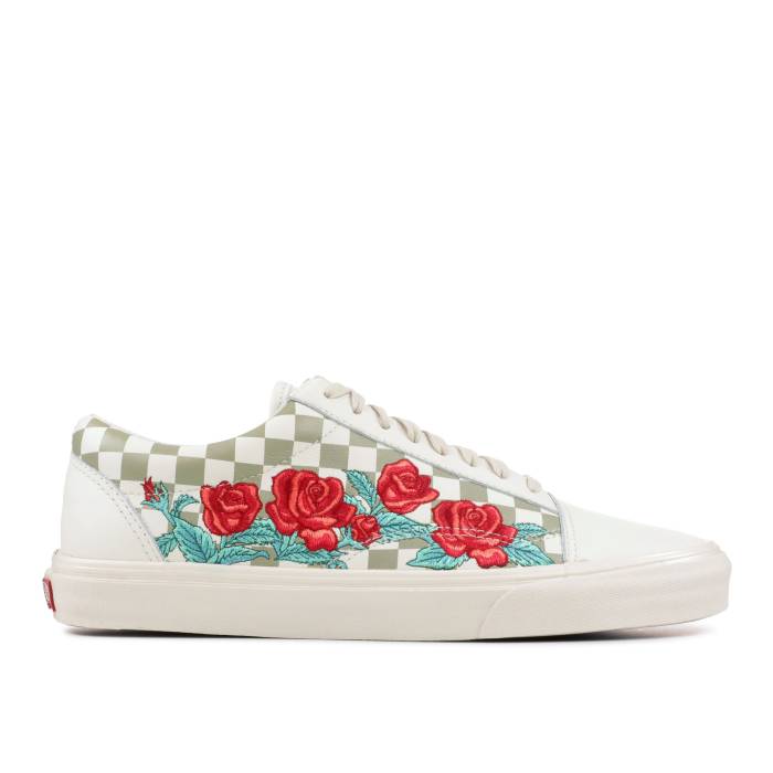 ヴァンズ Vans 【 Old Skool Dx \u0027Rose Embroidery\u0027 Men Marshmallow/Turtledove 】 メンズ メンズ靴-靴