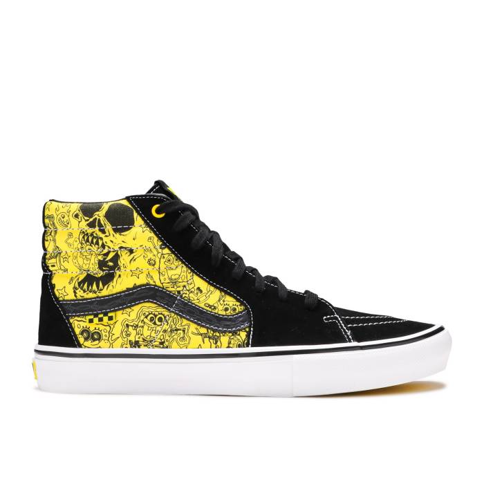 ヴァンズ Vans 【 Mike Gigliotti X Spongebob Squarepants X Skate Sk8-Hi \u0027Black Yellow\u0027 Men Black/Yellow 】 海綿質シリング Skate 滑る 滑る御機嫌 メンズ 黒いこと 黒いこと yellow 黄味がかった・黄色