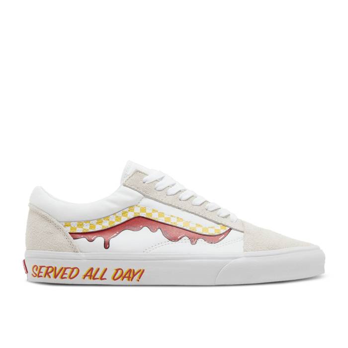 ヴァンズ Vans 【 Old Skool \u0027Van Doren Special\u0027 Men True White/Red 】 メンズ 白いこと 白いこと Red 赤・赤いこと