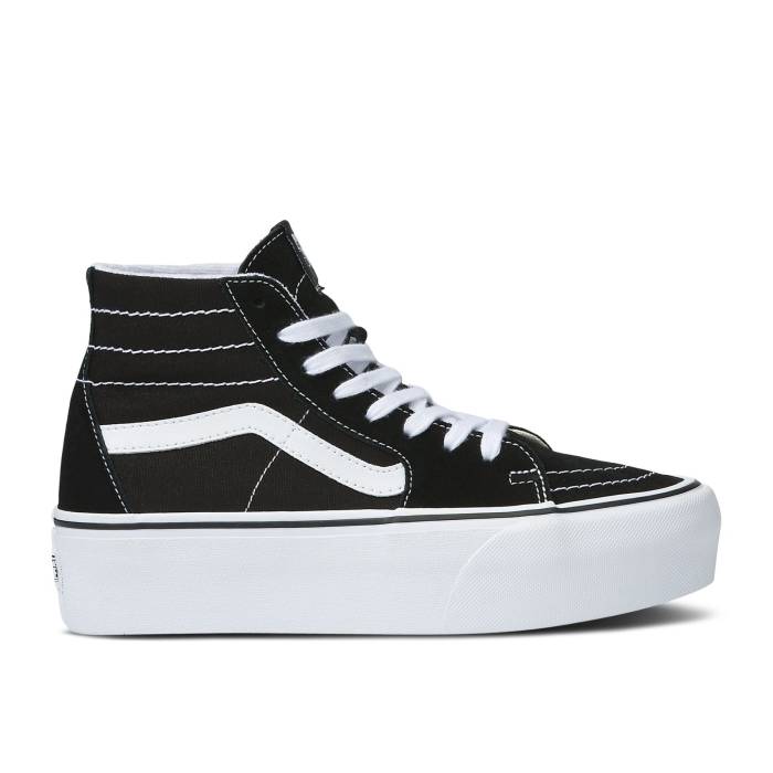 ヴァンズ Vans 【 Sk8-Hi Tapered Stackform \u0027Black True White\u0027 Men Black/True White 】 滑る御機嫌 メンズ 黒いこと 黒いこと 白いこと 白いこと