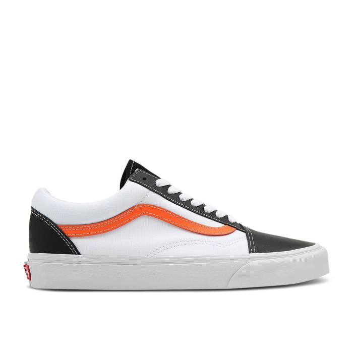 ヴァンズ Vans 【 Old Skool \u0027Classic Sport - Black White Orange\u0027 Men Black/True White 】 黒いこと 黒いこと 白いこと 白いこと メンズ 黒いこと 黒いこと 白いこと 白いこと