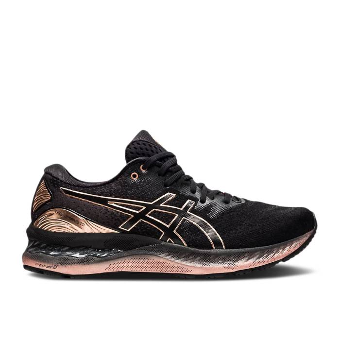 アシックス Asics 【 Wmns Gel Nimbus 23 Platinum 'Black Rose Gold' Women Black/Rose Gold 】 Platinum プラチナム Rose ローズ レディース 黒色 ブラック Rose ローズ ゴールド｜スニケス