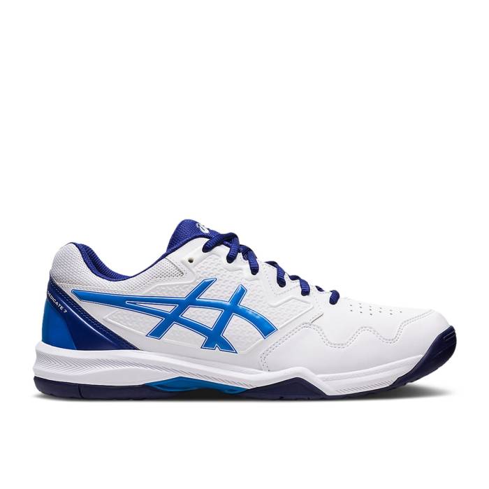 アシックス Asics 【 Gel Dedicate 7 White Electric Blue Men White/Electric Blue 】 メンズ 白色 ホワイト 青色 ブルー