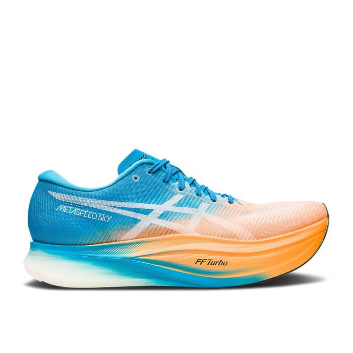 アシックス Asics 【 Metaspeed Sky+ \u0027Orange Pop Island Blue\u0027 Men Orange Pop/Island Blue 】 メンズ orange 橙・オレンジ色 青碧 青碧
