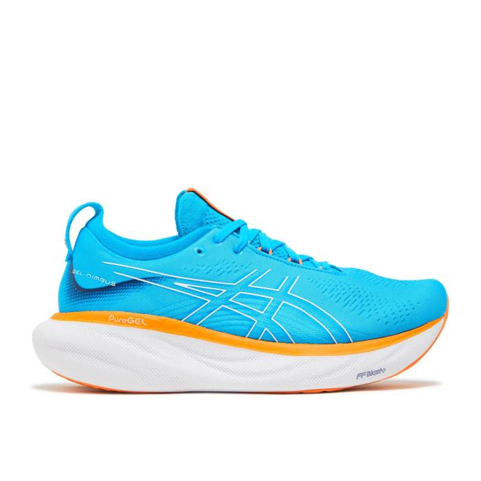 アシックス Asics 【 Gel Nimbus 25 \u0027Island Blue Sun Peach\u0027 Men Island Blue/Sun Peach 】 青味 青み メンズ 青味 青み