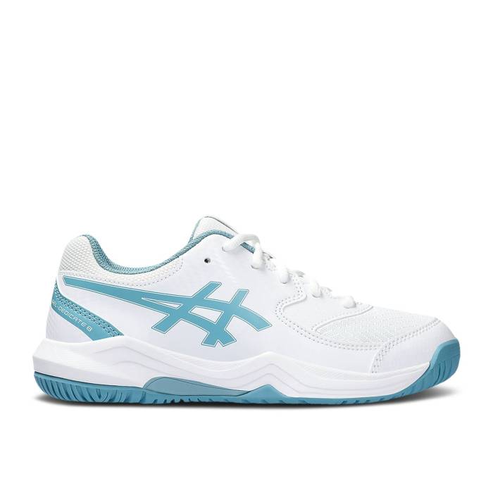 アシックス Asics 【 Gel Dedicate 8 Gs 'White Gris Blue' Youth White/Gris Blue 】 ジュニア キッズ 白色 ホワイト 青色 ブルー｜スニケス
