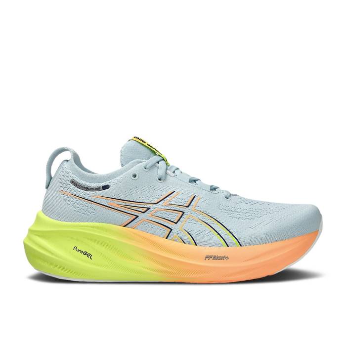 アシックス Asics 【 Wmns Gel Nimbus 26 \u0027Paris\u0027 Women Cool Grey/Safety Yellow 】 レディース 冷やりとした 薄墨色 薄墨色 yellow 黄味がかった・黄色