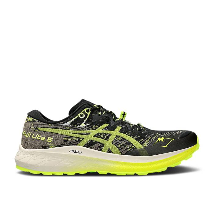 アシックス Asics 【 Fuji Lite 5 \u0027Black Safety Yellow\u0027 Men Black/Safety Yellow 】 点火装置 メンズ 黒いこと 黒いこと yellow 黄味がかった・黄色