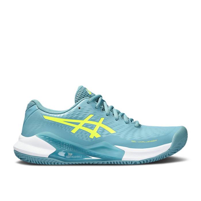 アシックス Asics 【 Wmns Gel Challenger 14 Clay \u0027Gris Blue Safety Yellow\u0027 Women Gris Blue/Safety Yellow 】 青碧 青碧 レディース 青碧 青碧 yellow 黄味がかった・黄色