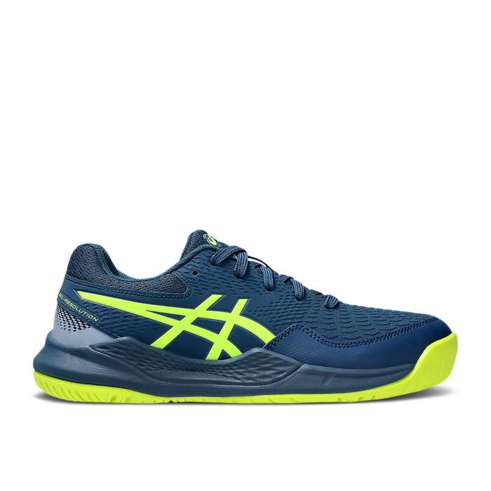 アシックス Asics 【 Gel Resolution 9 Gs 'Mako Blue Safety Yellow' Youth Mako Blue/Safety Yellow 】 青色 ブルー ジュニア キッズ 青色 ブルー yellow 黄色・イエロー|スニケス