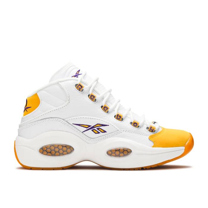 リーボック Reebok 【 Question Mid Yellow Toe Men White/Yellow/Ultraviolet 】 Question クエスチョン ミッド メンズ 白色 ホワイト yellow 黄色・イエロー