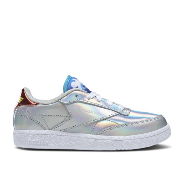 リーボック Reebok 【 Wonder Woman 1984 X Club C 85 Little Kid 'Air Flight' Youth Silver Metallic/Silver Metallic/Silver Metallic 】 クラブ ジュニア キッズ Silver 銀色・シルバー｜スニケス