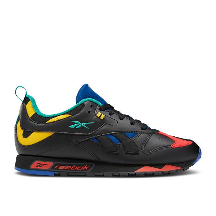 リーボック Reebok 【 Classic Leather Rc 1 'Color Pop' Men Black/Cobalt/Emerald 】 クラシック レザー メンズ 黒色 ブラック｜スニケス