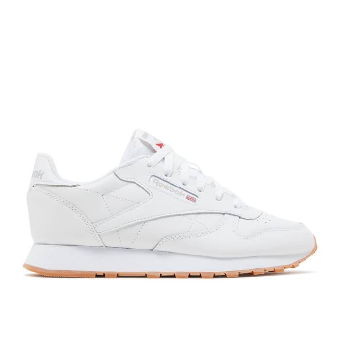 リーボック Reebok 【 Classic Leather Big Kid \u0027White Gum\u0027 Youth Footwear White/Footwear White/Gum-02 】 古典派音楽 なめし革 御坊っちゃん キッズ 白いこと 白いこと