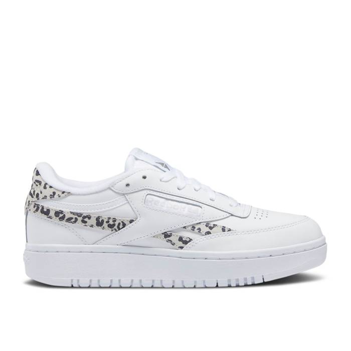 リーボック Reebok 【 Wmns Club C Double Revenge 'Leopard' Women Footwear White/Core Black/Pure Grey 】 クラブ レディース 白色 ホワイト コア 黒色 ブラック ピュア 灰色 グレー｜スニケス