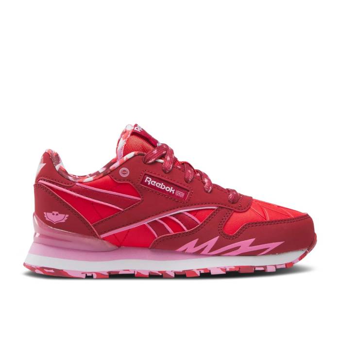 リーボック Reebok 【 Pj Masks X Classic Leather Step 'N' Flash Little Kid 'Owlette' Youth Mars Red/Pixie Pink/White 】 クラシック レザー キッズ ベビー マタニティ キッズファッション 靴 スニーカー ジュニア キッ画像