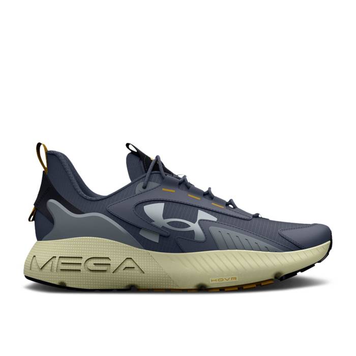 アンダーアーマー Under Armour 【 Hovr Mega 2 Mvmnt \u0027Grey Lemon Ice\u0027 Men Downpour Grey/Lemon Ice/Metallic Harbor Blue 】 メガ メンズ 薄墨色 薄墨色 青み 青色
