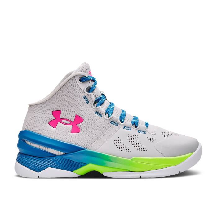 アンダーアーマー Under Armour 【 Curry 2 Retro ガウス \u0027Splash Party\u0027 Youth Halo Gray/Electric Blue 】 カリー レトロ 御坊っちゃん キッズ gray 薄墨色・薄墨色・薄墨色 青味 青み