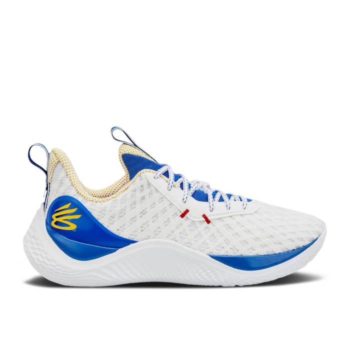 Curry Brand 【 Curry Flow 10 \u0027Dub Nation Pe\u0027 Men White/Blue 】 カリー 流れ受け答え メンズ 白いこと 白いこと 青味 青味