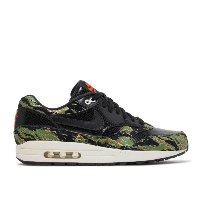ナイキ Nike 【 Air Max 1 Prm \u0027Atmos\u0027 Men Black/Black/Chlorophyll/Orange Blitz 】 マックス メンズ 黒いこと 黒いこと orange 橙・オレンジ色