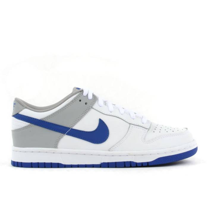 ナイキ Nike 【 Dunk Low ガウス Youth White/Varsity Royal-Medium Grey 】 ダンク お坊っちゃん キッズ 白いこと 白いこと 薄墨色 薄墨色