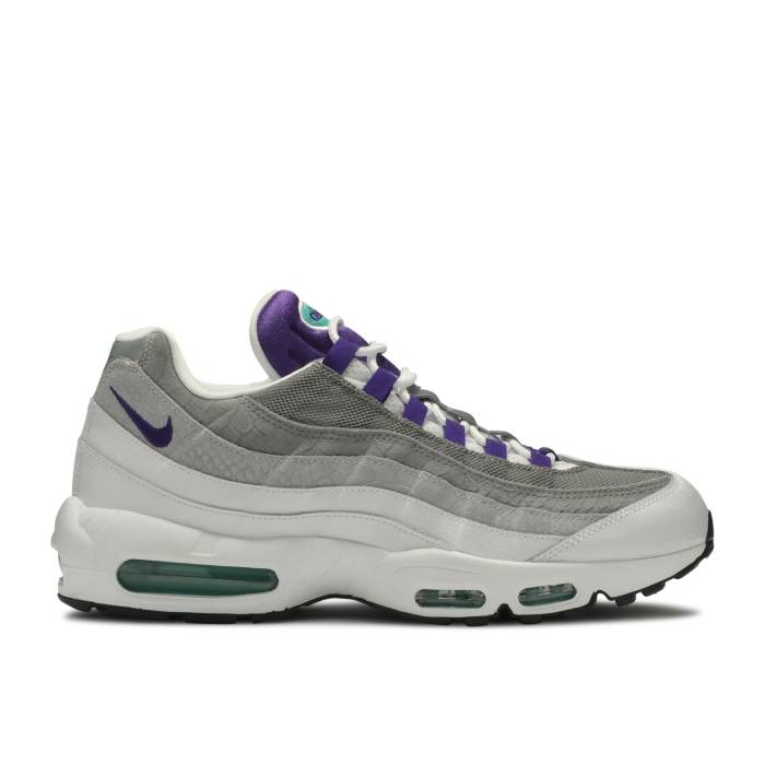 ナイキ Nike 【 Air Max 95 Lv8 \u0027Grape\u0027 2019 Men White/Court Purple/Emerald Green 】 マックス メンズ 白いこと 白いこと 厚地の外套 Purple 紫・パープル green 緑・緑であること