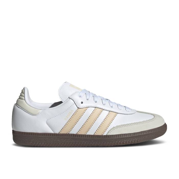 アディダス Adidas 【 Wmns Samba Og \u0027White Sand Strata\u0027 Women Cloud White/Sand Strata/Off White 】 サンバ 砂色・沙子 レディース 白いこと 白いこと 砂色・沙子