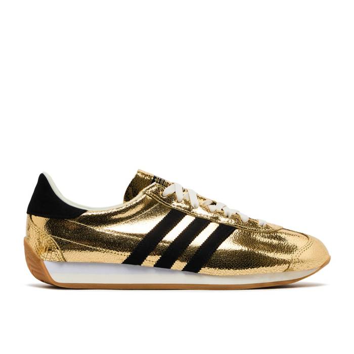 アディダス Adidas 【 Wmns Country Og \u0027Gold Metallic Black\u0027 Women Gold Metallic/Core Black/Off White 】 カントリー レディース ゴールド 中核グループ 黒いこと 黒いこと 白いこと 白いこと