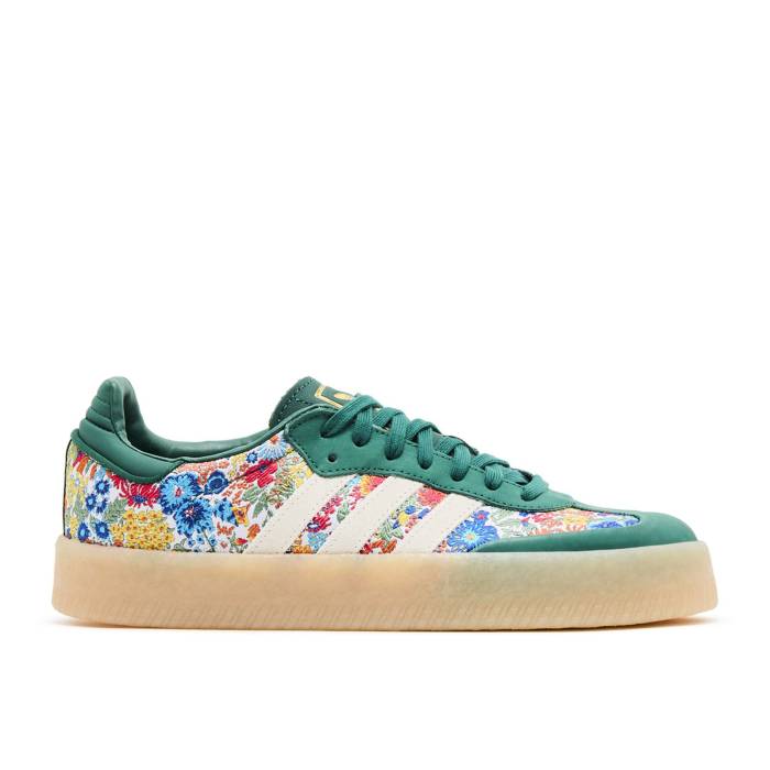 アディダス Adidas 【 Liberty London X Wmns Sambae \u0027Floral Embroidery\u0027 Women Clear Sky/Footwear White/Gum 】 レディース 天の原 白いこと 白いこと