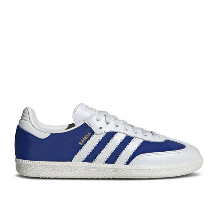 アディダス Adidas 【 Samba Og 'Crystal White Royal Blue' Men Crystal White/Crystal White/Royal Blue 】 サンバ 白色 ホワイト メンズ 白色 ホワイト 青色 ブルー