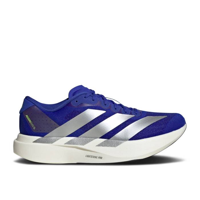 アディダス Adidas 【 Adizero Evo Sl \u0027Lucid Blue Silver Metallic\u0027 Men Lucid Blue/Silver Metallic/Lucid Lemon 】 アディゼロ 青碧 青碧 Silver しろがね色・しろがね色 メンズ 青碧 青碧 Silver しろがね色・しろがね色