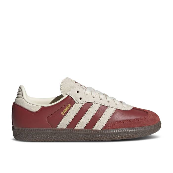 アディダス Adidas 【 Samba Og J \u0027Preloved Ruby Cream White\u0027 Youth Preloved Ruby/Cream White/Gum 】 サンバ 皮膚軟化剤 お坊っちゃん キッズ 皮膚軟化剤 白いこと 白いこと