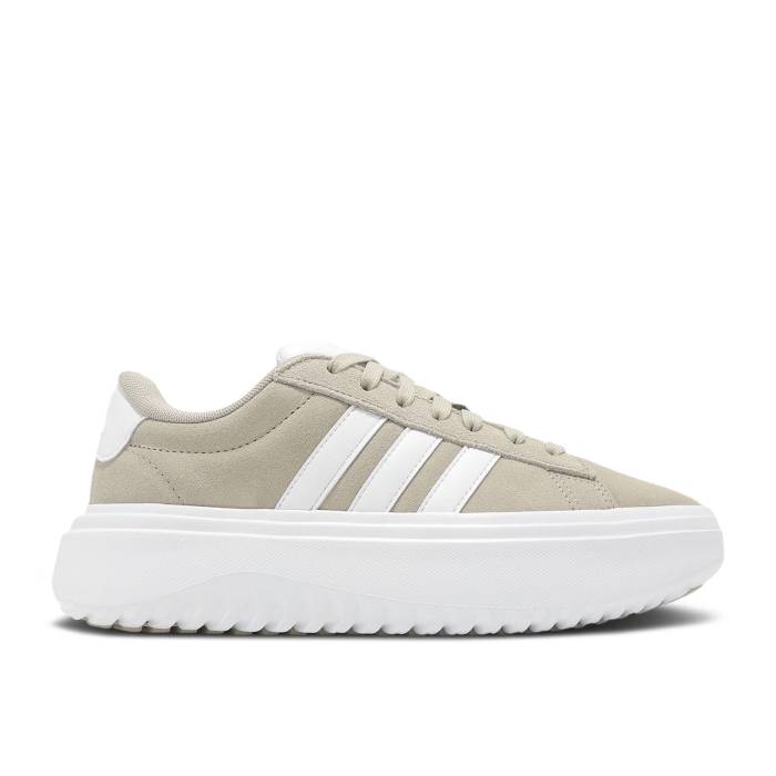 アディダス Adidas 【 Wmns Grand Court Platform \u0027Wonder Beige\u0027 Women Wonder Beige/Cloud White/Cloud White 】 地べた 厚地の外套 レディース ベージュ 白いこと 白いこと