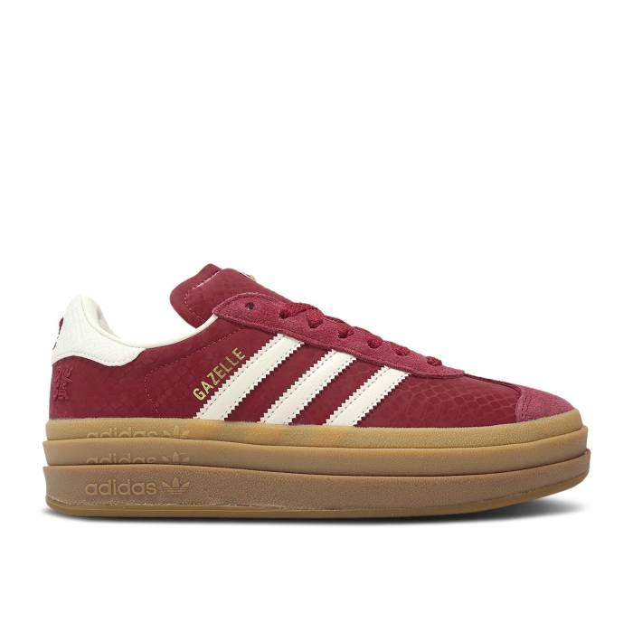 アディダス Adidas 【 Wmns Gazelle Bold \u0027Year Of The Snake\u0027 Women Active Maroon/Cream White/Gold Metallic 】 ガゼル レディース マルーン 皮膚軟化剤 白いこと 白いこと ゴールド