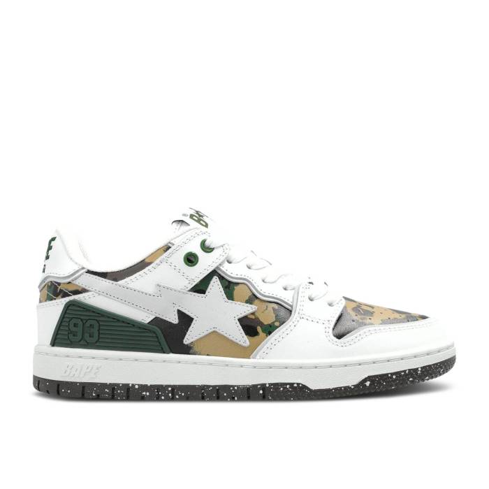 ベイプ Bape 【 Sk8 Sta #2 M1 \u0027White Green Camo\u0027 Men White 】 green 緑・緑であること メンズ 白いこと 白いこと