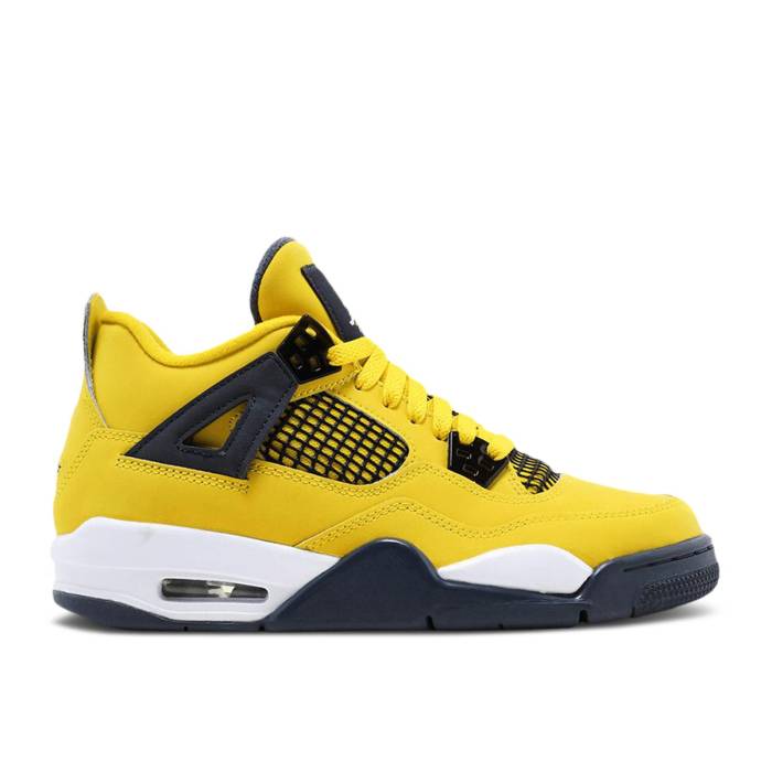 ナイキ エアジョーダン Air Jordan 【 Jordan 4 Retro ガウス \u0027Lightning\u0027 2021 Sample Youth Tour Yellow/Multi-Color/Multi-Color/Dark Blue Grey 】 レトロ お坊っちゃん キッズ yellow 黄味がかった・黄色 青碧 青碧 薄墨色 薄墨色