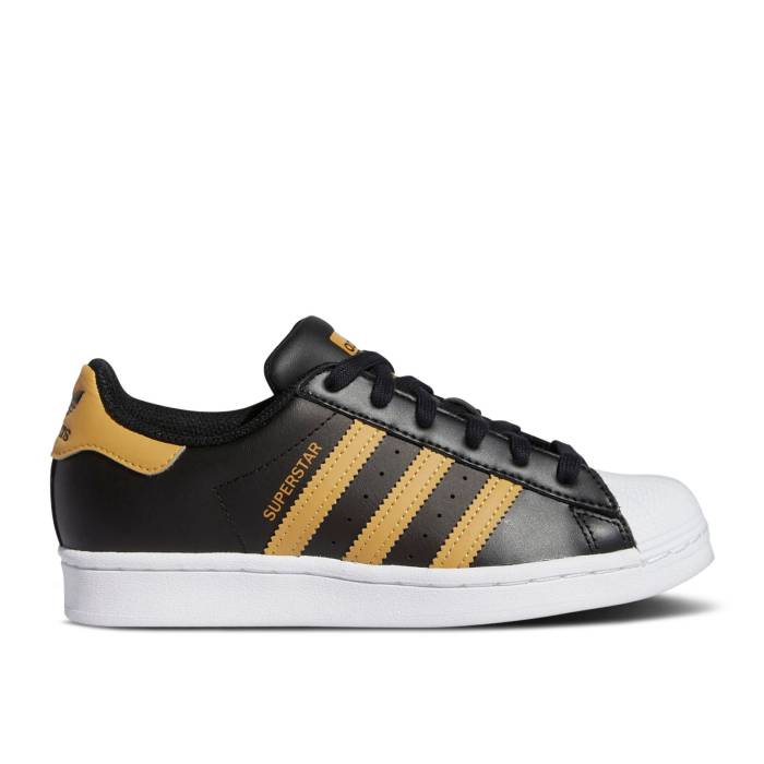 アディダス Adidas 【 Superstar J \u0027Black Golden Beige\u0027 Youth Core Black/Golden Beige/Cloud White 】 Superstar はやりっ児 お坊っちゃん キッズ 中核グループ 黒いこと 黒いこと ベージュ 白いこと 白いこと
