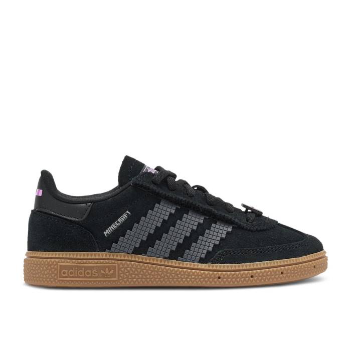 アディダス Adidas 【 Minecraft X Handball Spezial C \u0027Enderman\u0027 Youth Core Black/Grey/Gum 】 ハンドボール スペシアル お坊っちゃん キッズ 中核グループ 黒いこと 黒いこと 薄墨色 薄墨色