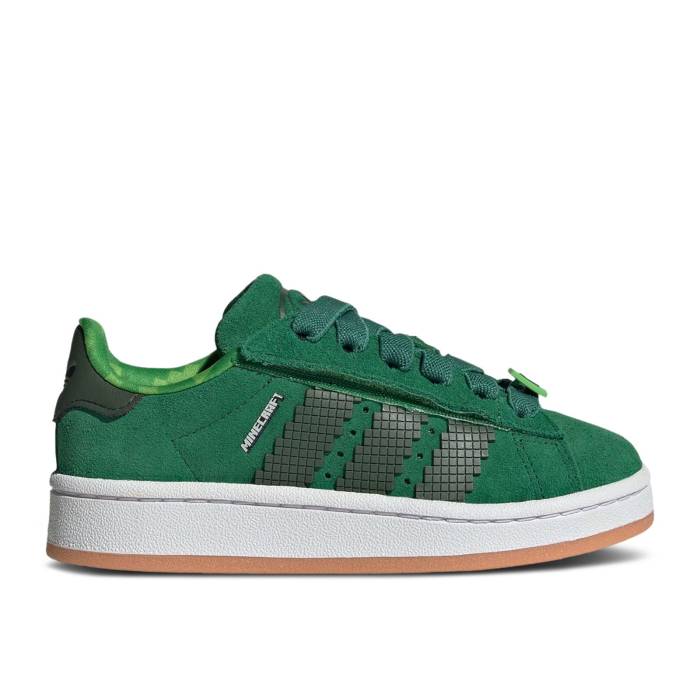 アディダス Adidas 【 Minecraft X Campus 00S J \u0027Creeper\u0027 Youth Green/Black/White/Gum 】 構内 お坊っちゃん キッズ green 緑・緑であること 黒いこと 黒いこと 白いこと 白いこと