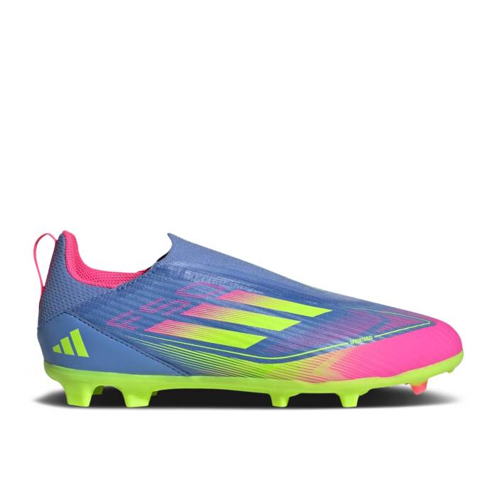 アディダス Adidas 【 Adizero F50 League Laceless Fg Mg K \u0027Celestial Victory Pack\u0027 Youth Blue Fusion/Lucid Lemon/Lucid Pink 】 アディゼロ Victory 制覇 お坊っちゃん キッズ 青碧 青碧 Fusion 核融合反応 pink さくら色