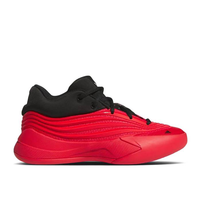 アディダス Adidas 【 Dame X J \u0027Dolla Red\u0027 Youth Pure Ruby/Core Black/Silver Metallic 】 お坊っちゃん キッズ 純然たる 中核グループ 黒いこと 黒いこと Silver しろがね色・しろがね色
