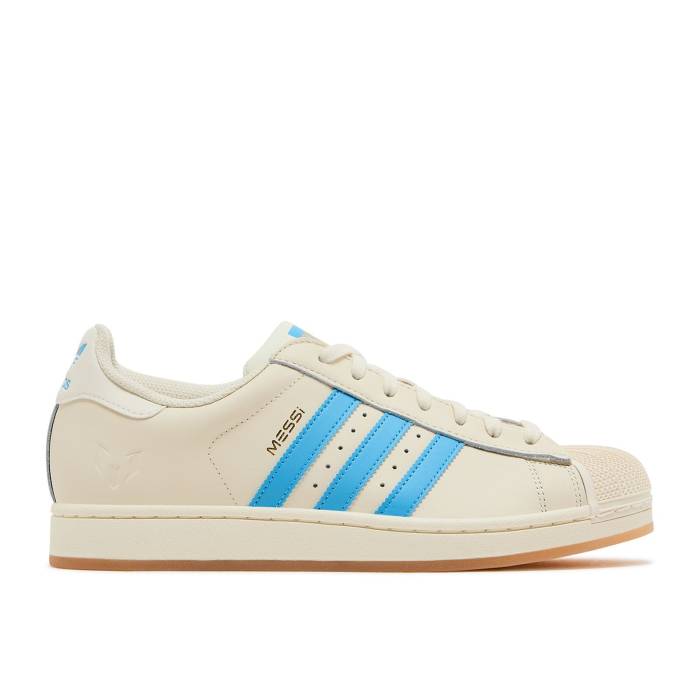 アディダス Adidas 【 Lionel Messi X Superstar Argentina Men Cream White/Semi Blue Burst/Gold Metallic 】 Superstar スーパースター メンズ クリーム 白色 ホワイト 青色 ブルー バースト ゴールド