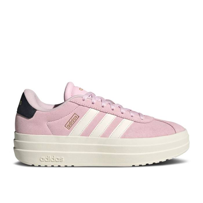 アディダス Adidas 【 Wmns Vl Court Bold \u0027Clear Pink\u0027 Women Clear Pink/Core White/Core Black 】 厚地の外套 レディース pink サクラ色 中核グループ 白いこと 白いこと 黒いこと 黒いこと