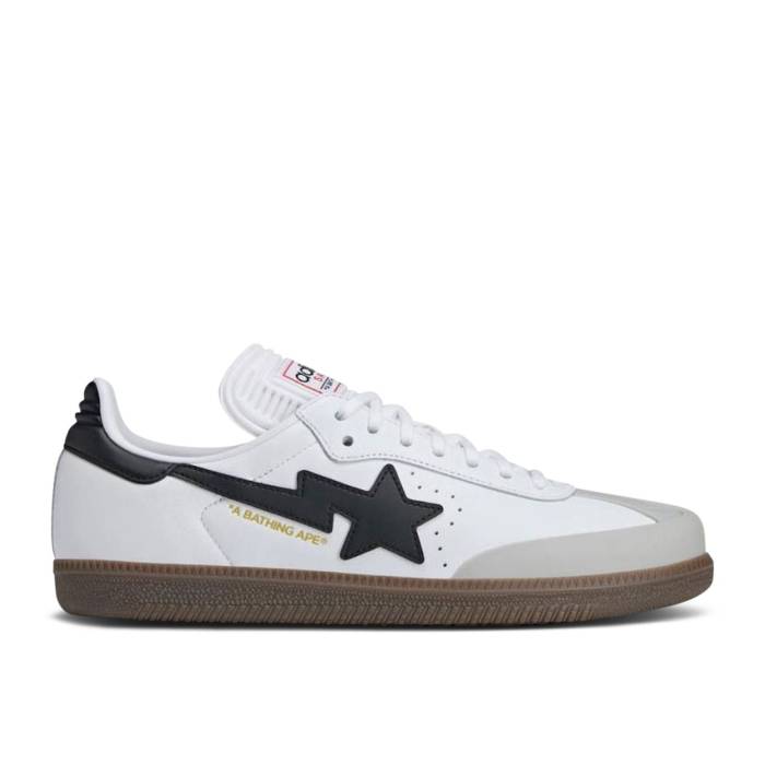 アディダス Adidas 【 Bape X Samba \u0027White Black Gum\u0027 Men White/Black/Gum 】 サンバ 黒いこと 黒いこと メンズ 白いこと 白いこと 黒いこと 黒いこと